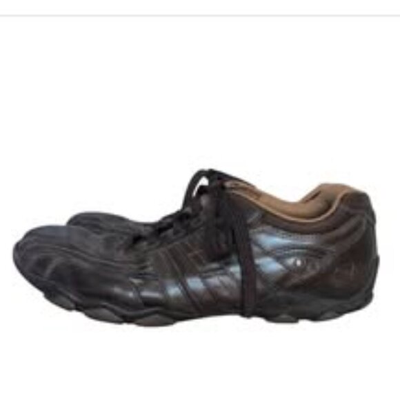 Vintage Skechers Brown Leather Lace up Shoes Casual Athletic Men's sneakers - Picture 2 of 6